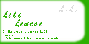 lili lencse business card